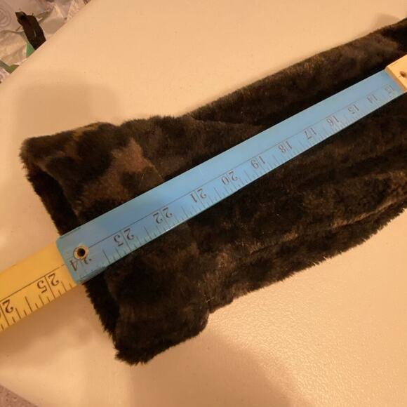 Vintage Lorovi 70s Leopard Print Faux Fur Lined Brown/Black Collared Overcoat S - Picture 3 of 11